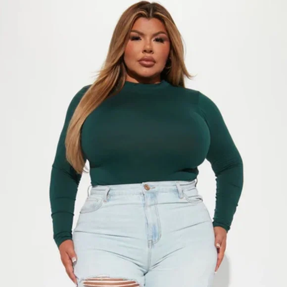 Fashion Nova Mock Neck Bodysuit NWT Size 1X & 2X - Picture 1 of 4